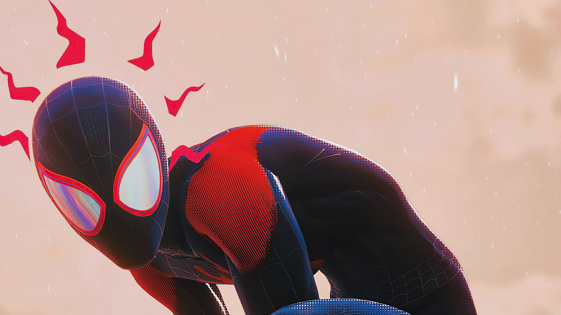 Image of the spider-man with triggered spider-sense